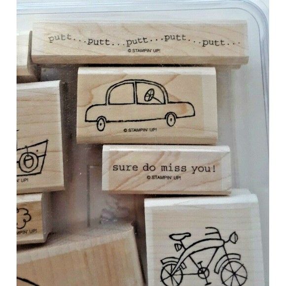 Retired Stampin' Up! "Putt Putt" Stamp Set Wood Mounted - Picture 4 of 8